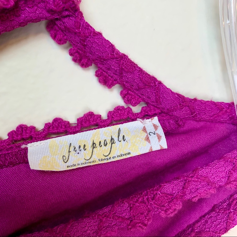Free People Fuchsia Miss Connections Lace Dress - Picture 7 of 8